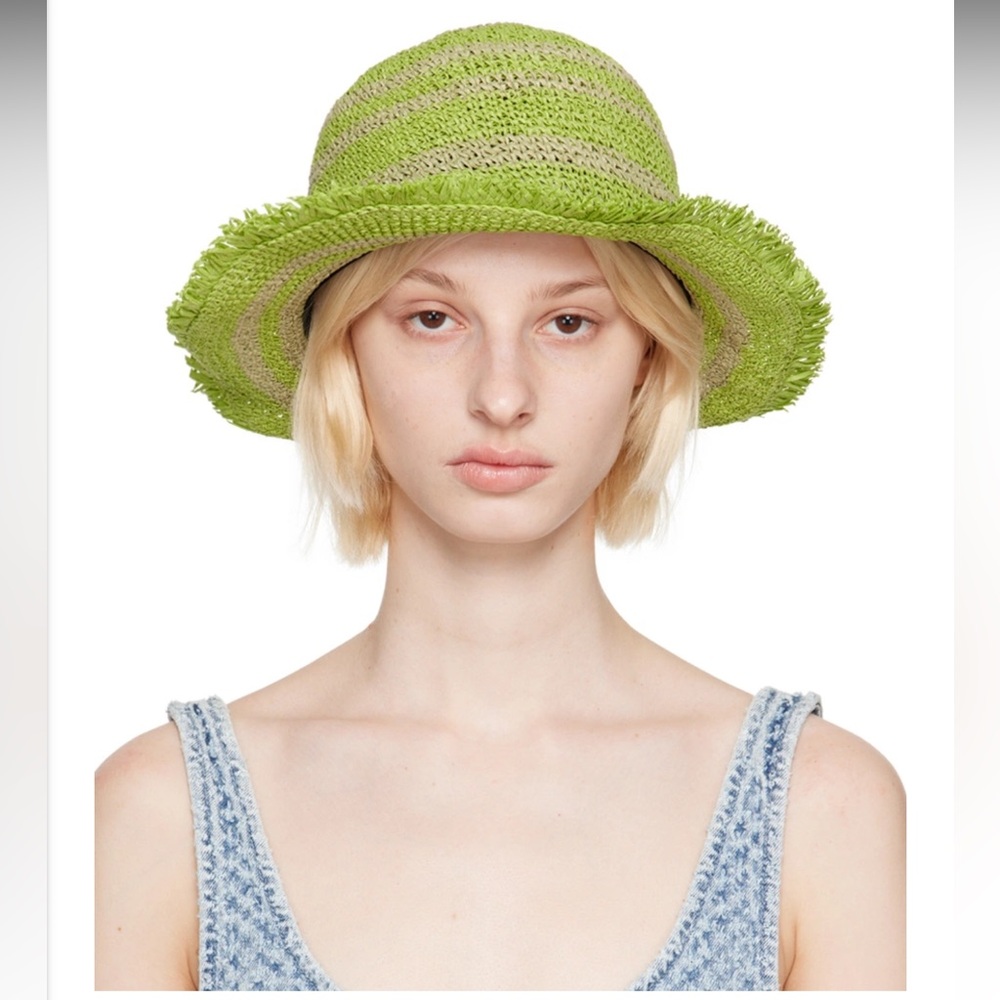 NWT rag & bone Frills Rollable Bucket Hat in Lime/Citron Green Size S/M - Picture 3 of 15